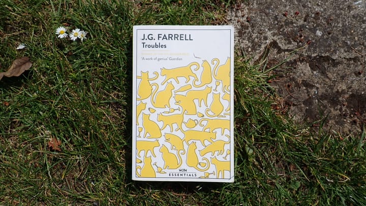 Photo of the cover of the novel Troubles by J G Farrell.