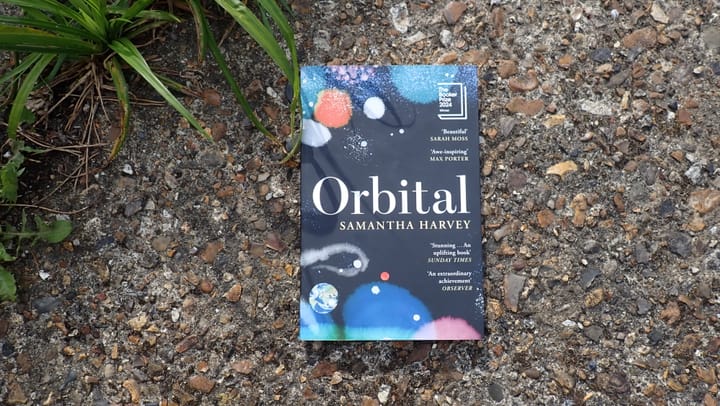 Photo of the cover of the novel Orbital, by Samantha Harvey.